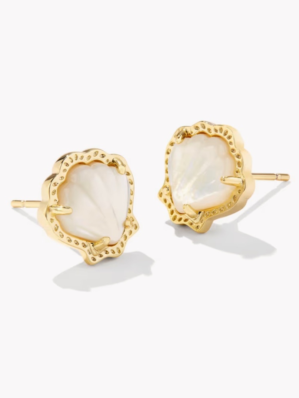kendra scott brynne shell gold ivory mother of pearl stud earrings